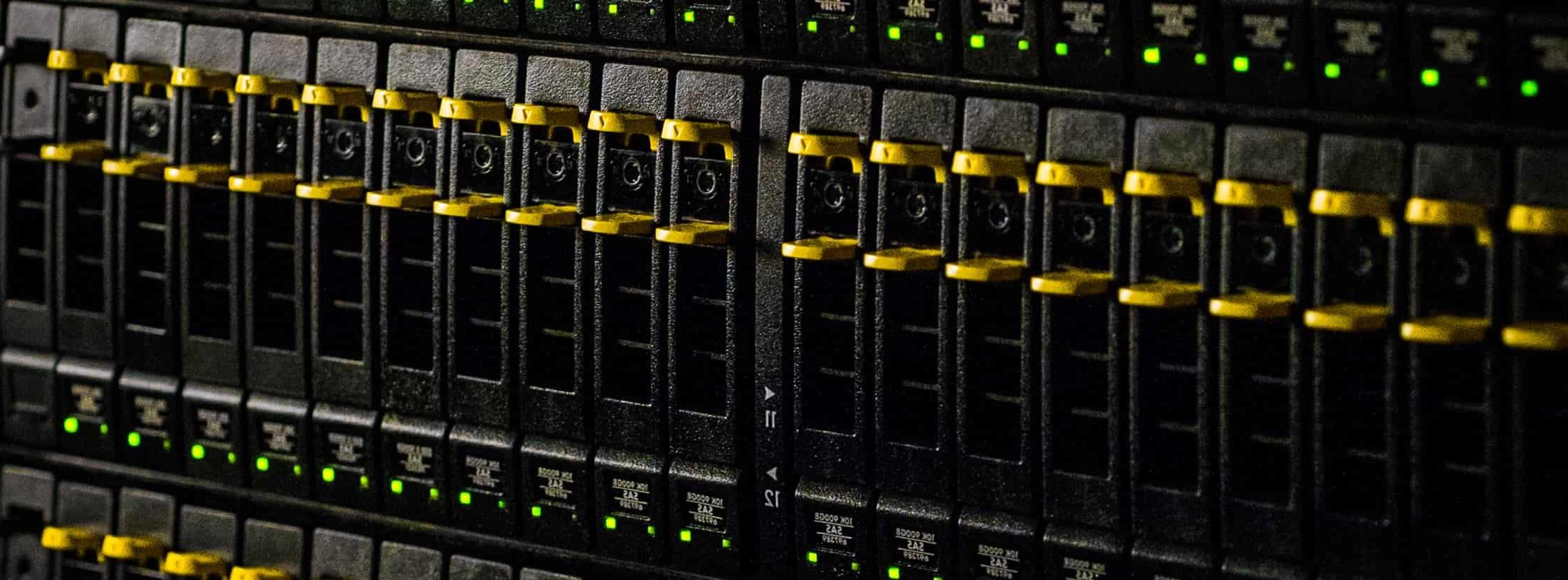 Close-up of a server rack